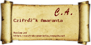 Czifrák Amaranta névjegykártya